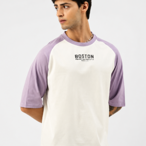 MANIAC Men Typography Round Neck Pure Cotton Purple, White T-Shirt